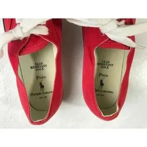 POLO RALPH LAUREN RED VINTAGE STADIUM SKI BEAR SNEAKERS 92 93 USA P 9- SIZE 9B Polo Ralph Lauren | Shoes | Polo Ralph Lauren Red Vintage  main image 2